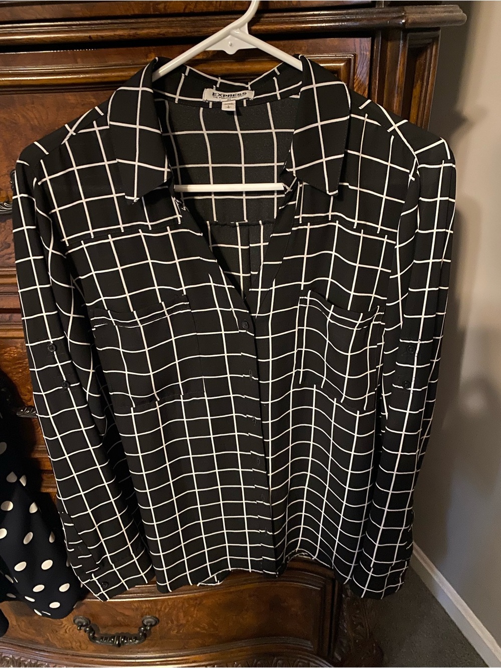 Express window pane portofino blouse